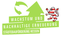 Logo Wachstum und nachhaltige Erneuerung Städtebauförderung Hessen